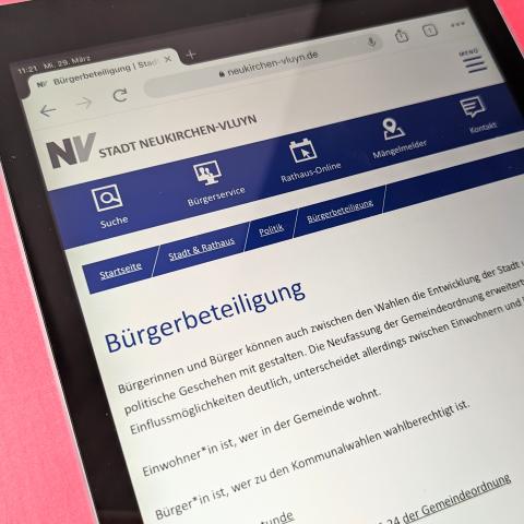 Tablet mit Text