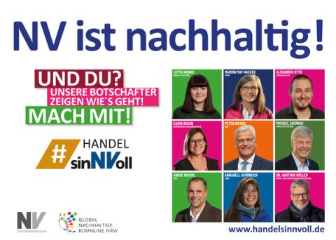 Plakatmotiv mit lächelnden Menschen