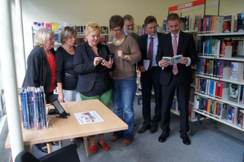 Der neue Lesebereich das Stadtbücherei in Vluyn