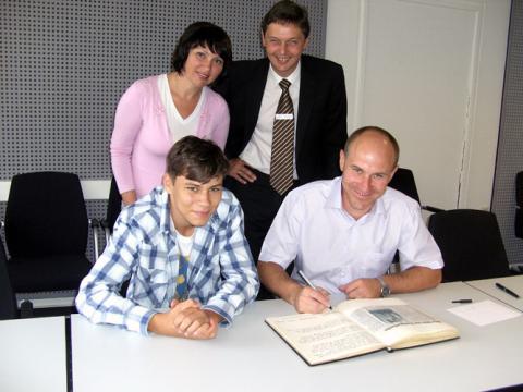 Eintrag ins Gästebuch der Stadt - Familie Gordijko