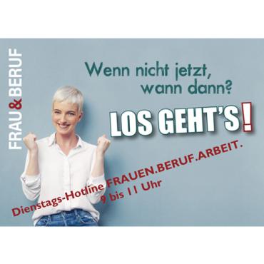 Postkarte zur Dienstagshotline FRAUEN.BERUF.ARBEIT.jpg