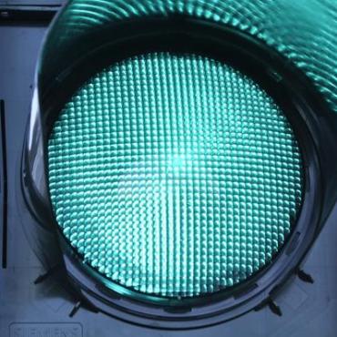Teil einer Ampel, grünes Licht Teil einer Ampel, grünes Licht