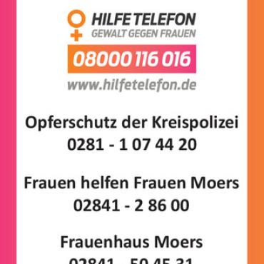 Karte mit Hilferufnummern u. a. 08000 116 016